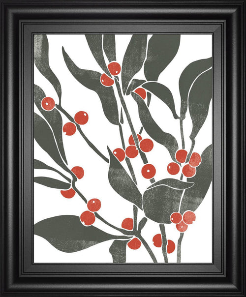 22x26 Colorblock Berry Branch II By Emma Scarvey - Dark Gray