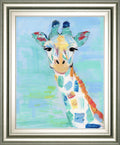 22x26 Cool Giraffe By Sally Swatland - Light Blue