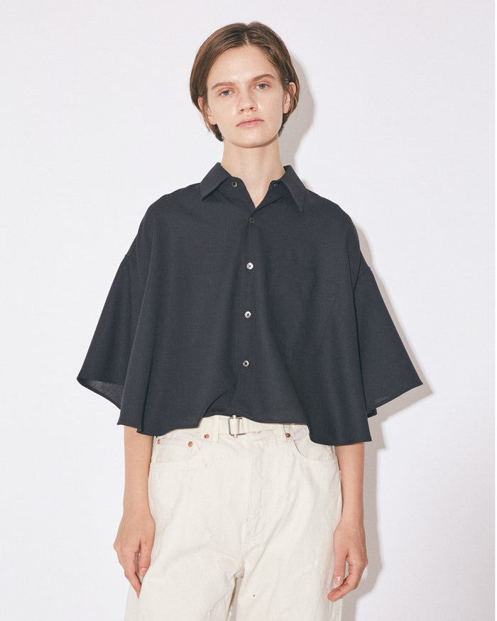 2/80 sheer pique circular shirtblouse