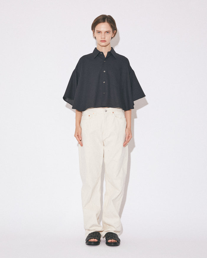2/80 sheer pique circular shirtblouse