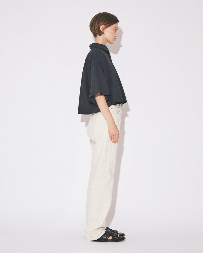 2/80 sheer pique circular shirtblouse