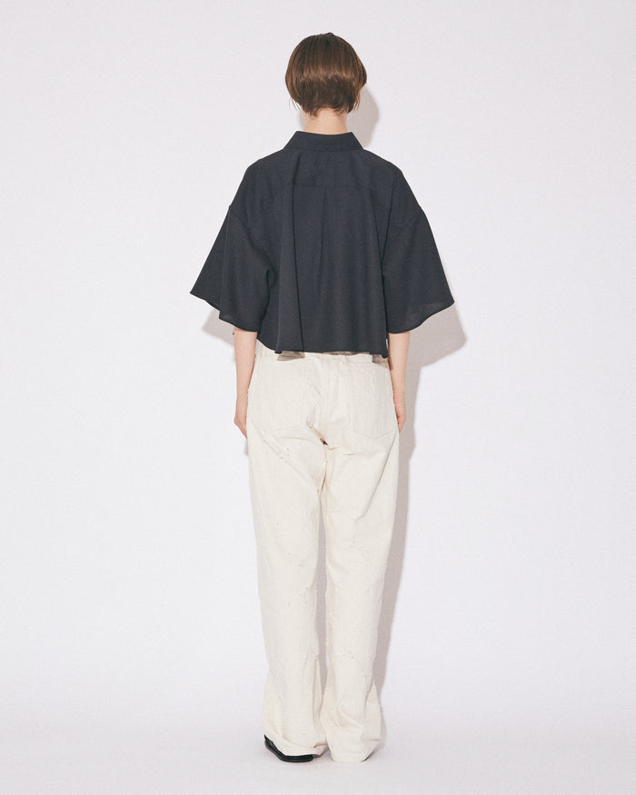 2/80 sheer pique circular shirtblouse