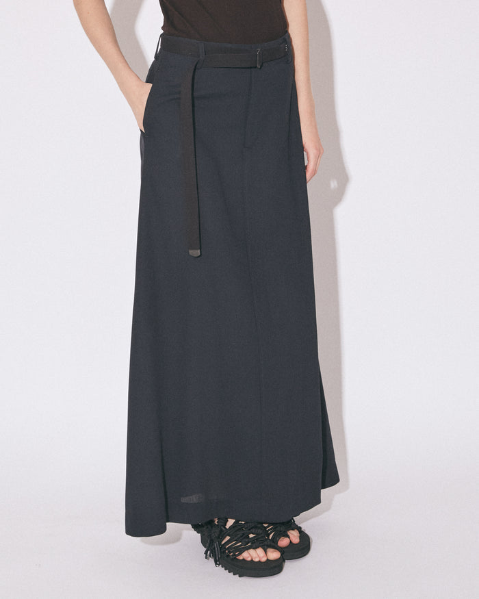 2/80 sheer pique flarelong skirtpants