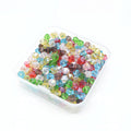 320 x Faceted Bicone Mixed Glass Beads 6x4mm - Red, Green, Aqua, Amethyst