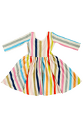 Colorful striped dress on a white background