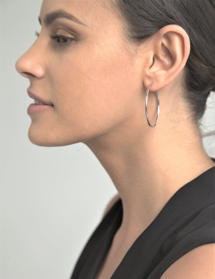 35mm Sterling Silver Hoops