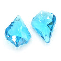 4 x Faceted Glass Baroque Pendants 38mm - Aquamarine