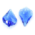 4 x Faceted Glass Baroque Pendants 38mm - Sapphire