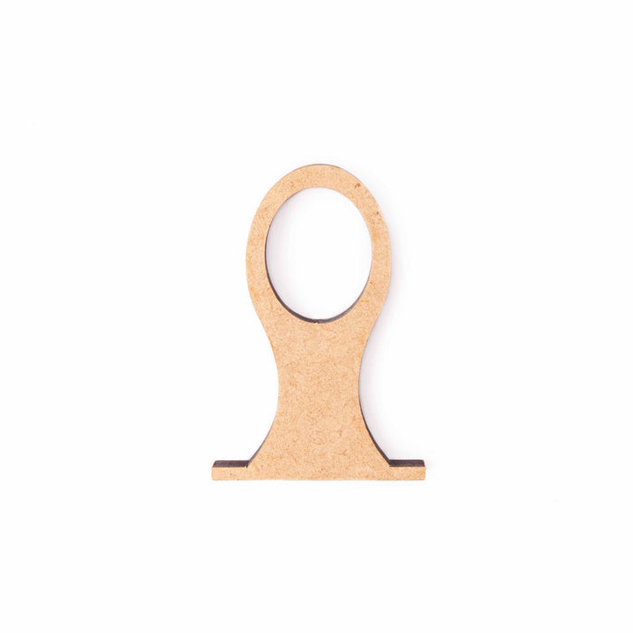 Short wooden spindle for Yarn To Go Carousel showing natural wood with circular ring top