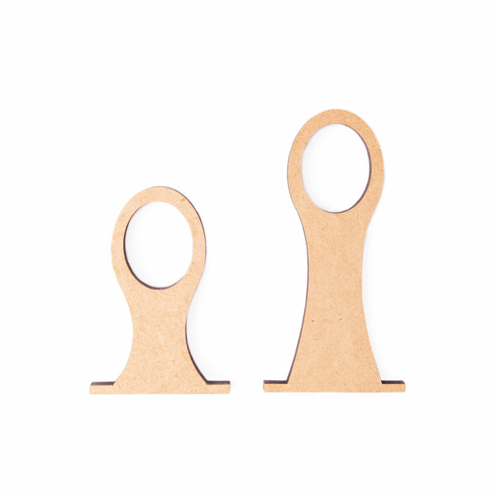 Side-by-side size comparison of the short spindle and regular spindle for the Yarn To Go Carousel on white background