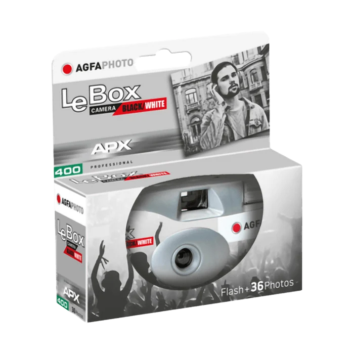 AgfaPhoto LeBox B&W Single-Use Camera (35mm Roll Film, 36 Exposures)