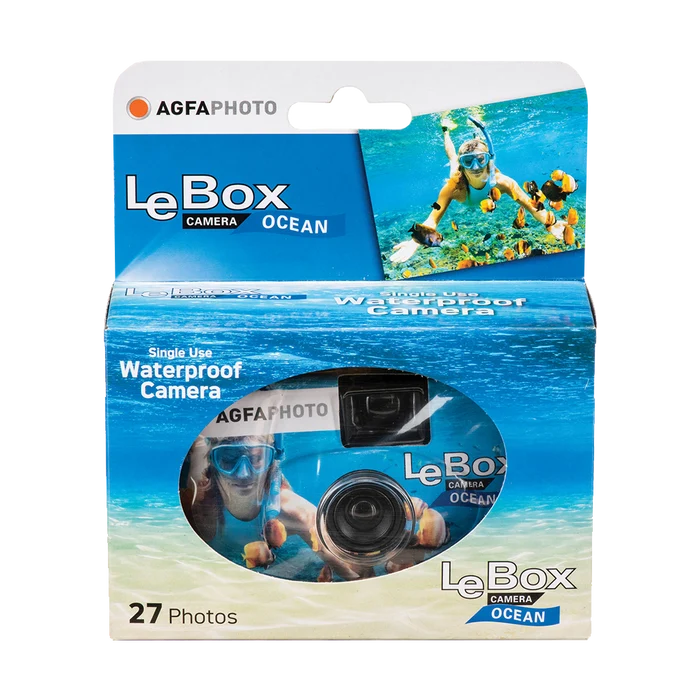 AgfaPhoto LeBox Single-Use Ocean Waterproof Camera (35mm Roll Film, 27 Exposures)