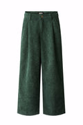 Green wide-leg pants on a white background