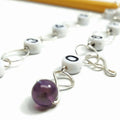 Amethyst - Knitting Row Counter on a chain, shown on white background