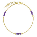Amethyst Bead Station Bracelet