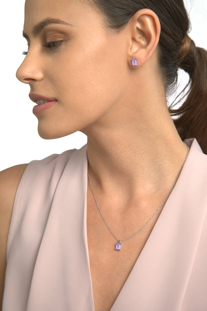 Amethyst Earring & Necklace Set