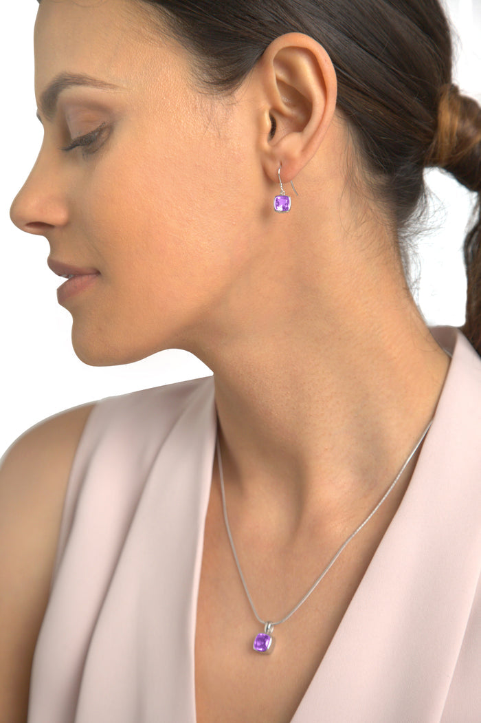 Amethyst Earring & Necklace Set