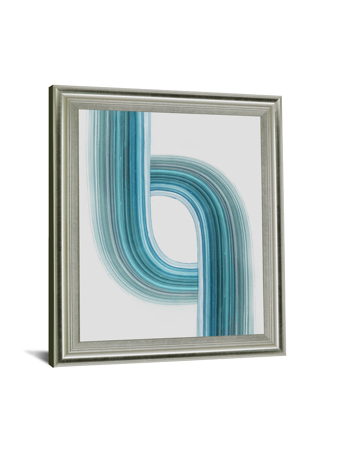 Aqua Ribbon - 28" x 34" Framed Wall Art - Light Blue