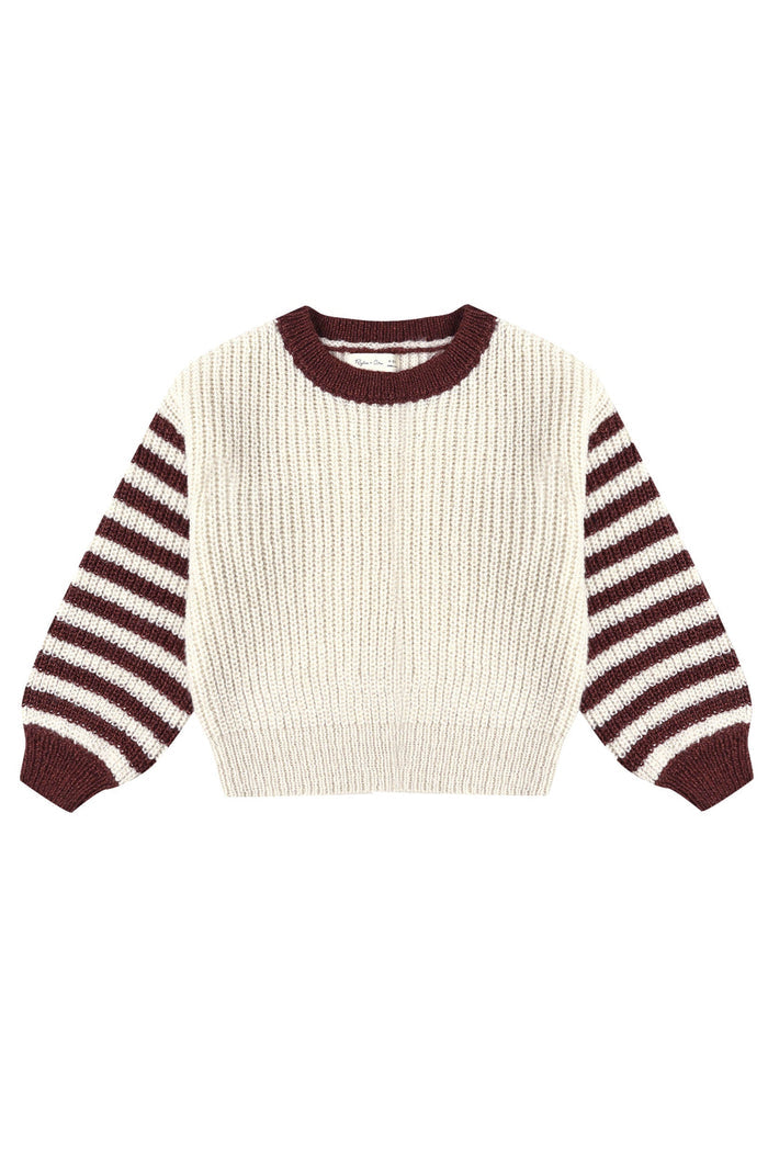 Aspen Sweater - Burgundy Stripe
