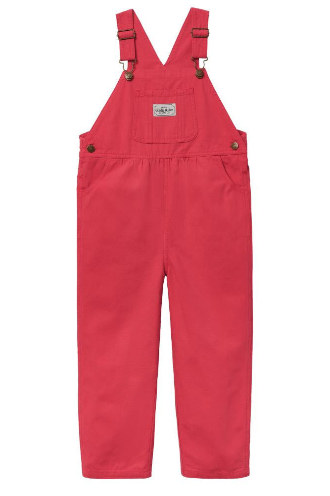 Red overalls on a white background