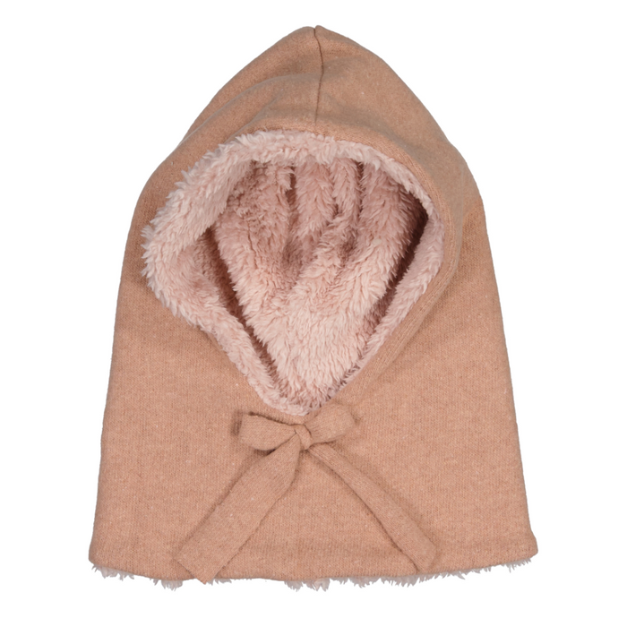 pink hooded garment with pink interior on a white background