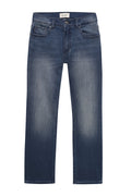 Blue jeans on a white background