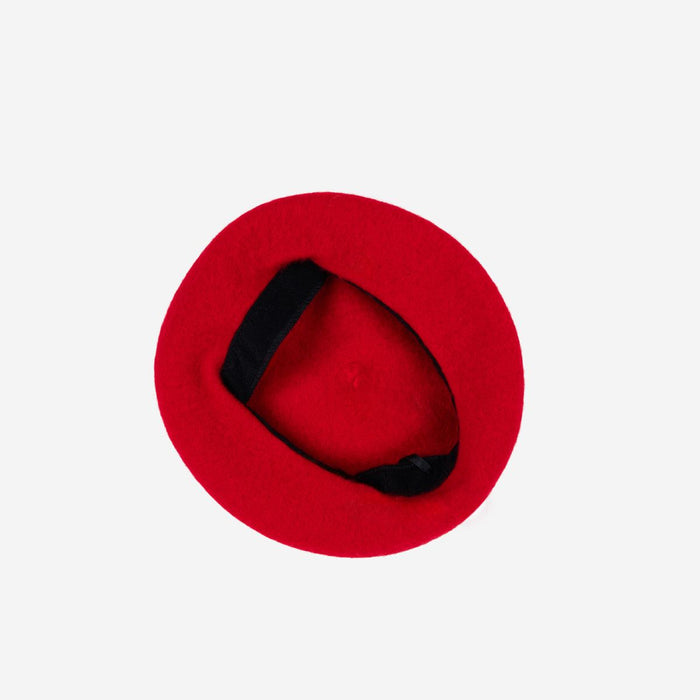 Red hat with black interior on a white background