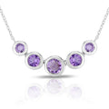 Bezel Set Genuine Gemstone Necklace