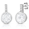 Bezel-Set Topaz & Diamond Earrings