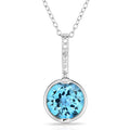 Bezel-Set Topaz & Diamond Pendant