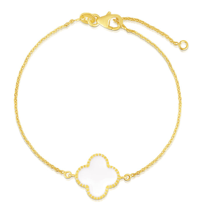 Black Enamel Clover Bracelet