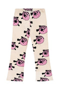 Leggings with pink and black blowfish pattern