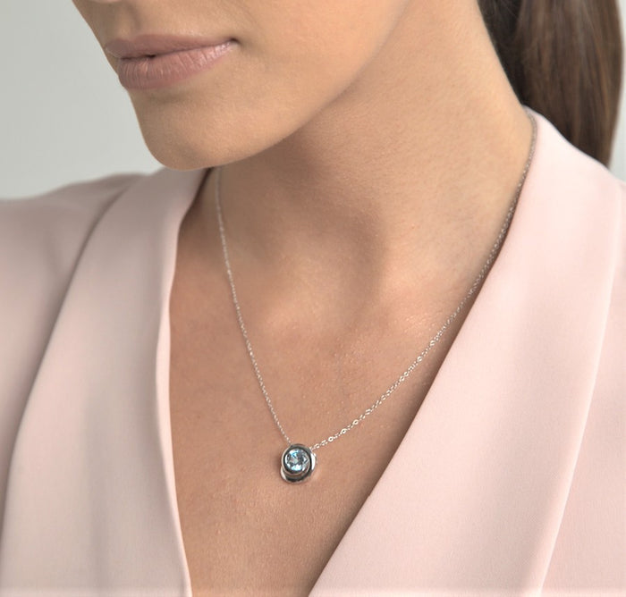 Blue Topaz Swirl Necklace