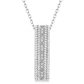 Vertical bar pendant, .05twt round diamonds set in sterling silver