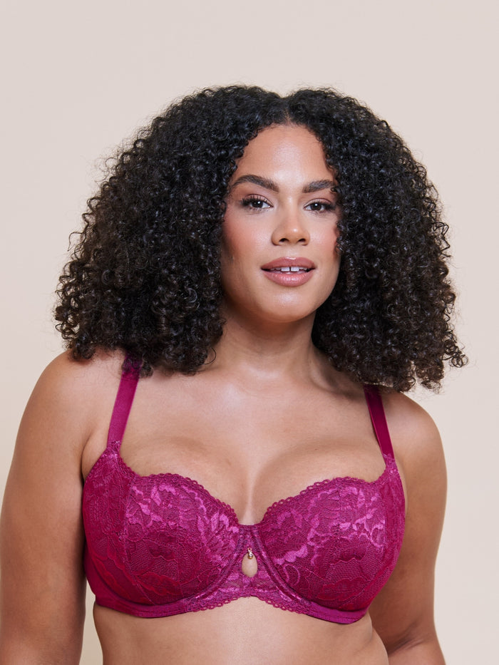 Boost Sweetheart Padded Balcony Bra - Magenta Pink