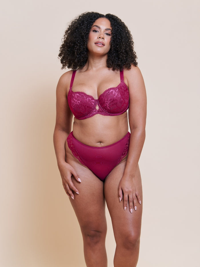 Boost Sweetheart Padded Balcony Bra - Magenta Pink