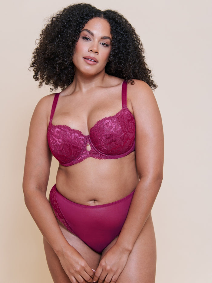 Boost Sweetheart Padded Balcony Bra - Magenta Pink