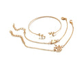 Botanical Bliss Stainless Steel Bracelet Stack | Unisex Rose Gold-Toned Cuff & Chain Set