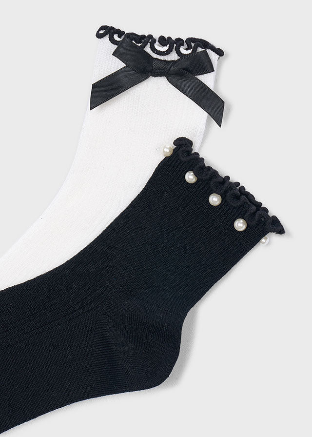 Bow and Pearl Socks