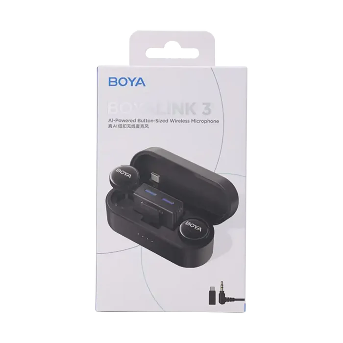 Boya BOYALINK 3 AI-Powered 2-Person Wireless Microphone System for Cameras and Mobile Devices (2.4 GHz)