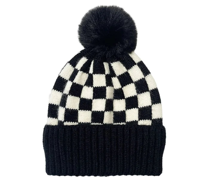 Bubu Checker Pom Beanie