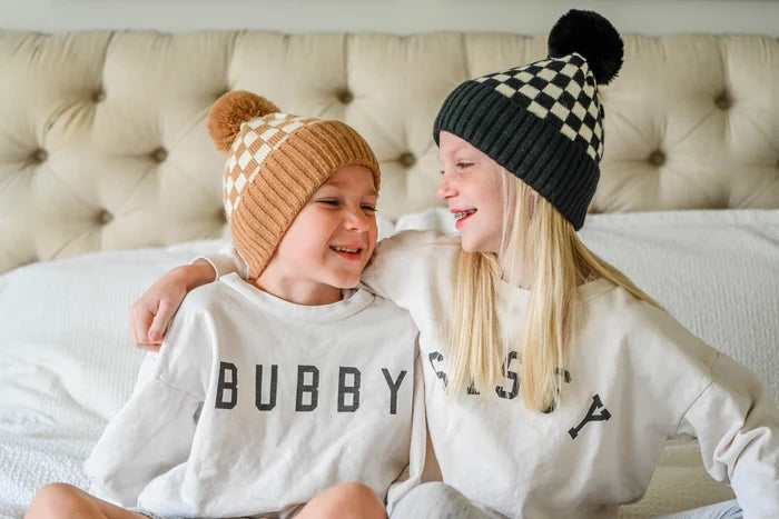 Bubu Checker Pom Beanie