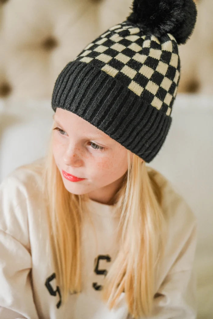 Bubu Checker Pom Beanie