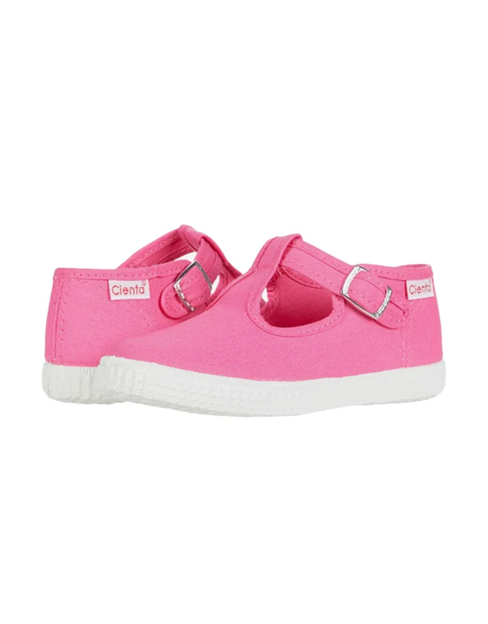 Canvas T-Strap - Hot Pink