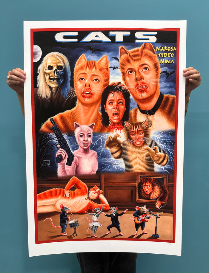 Cats - Limited Edition Archival Giclée Print from Static Medium by Mr. Nana Agyq