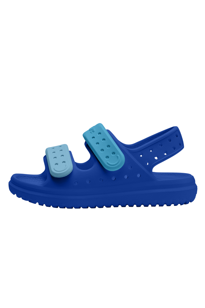 Blue sandal with a white background