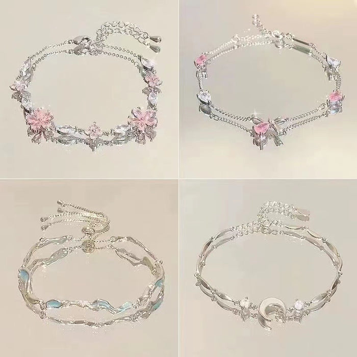 Cherry Blossom Star And Moon Bracelet-  International Shipping