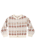 Knitted sweater with a floral pattern on a white background