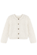 White textured cardigan on a white background
