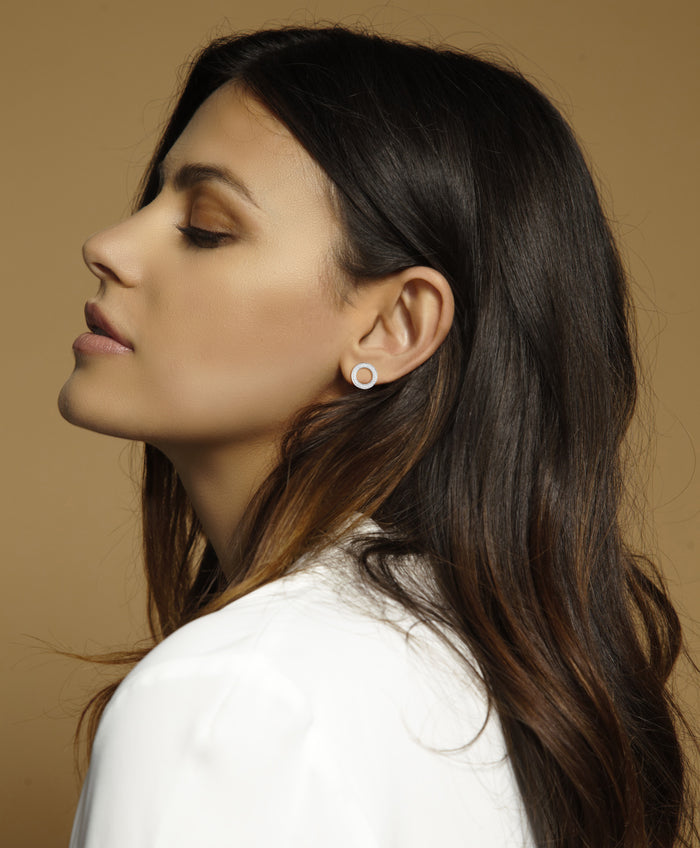 Circle Diamond Earrings